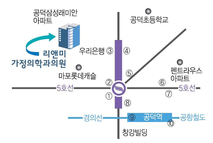 리앤미가정의학과 약도